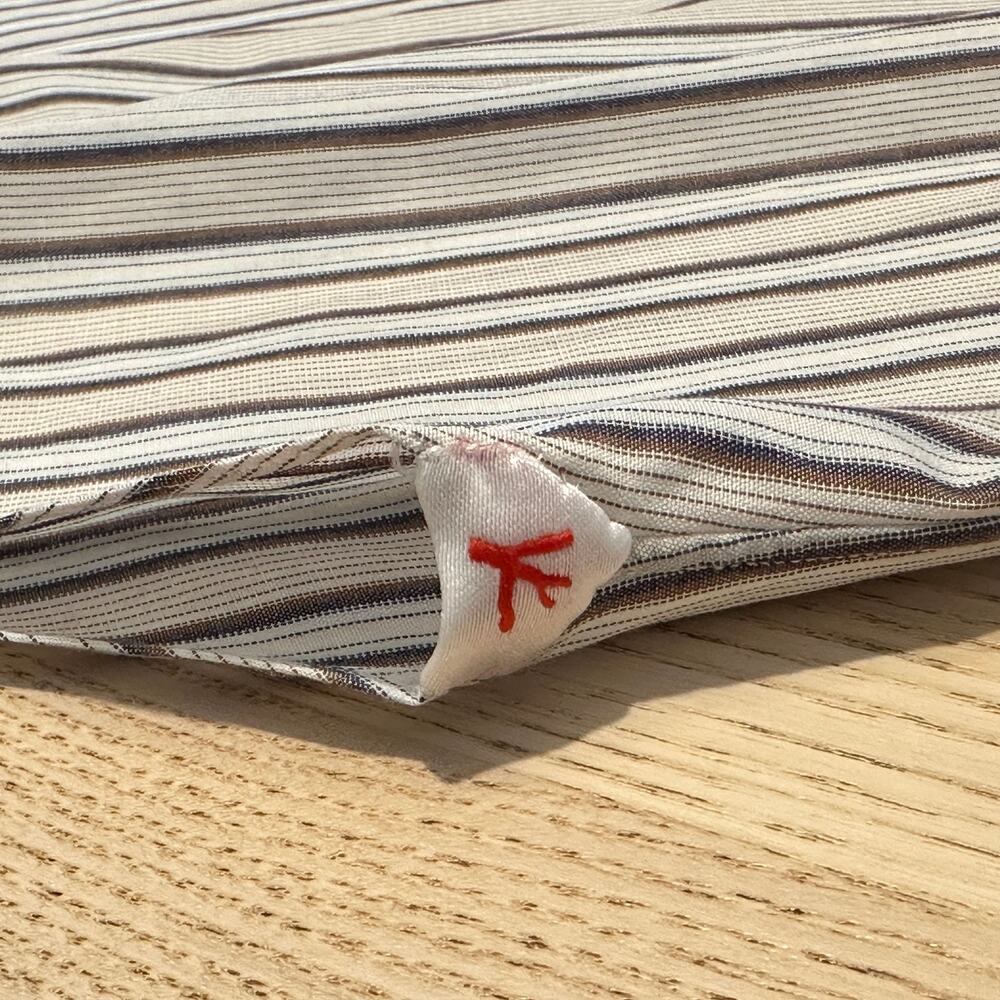 Isaia Napoli Long Sleeve Dress Shirt Mens 17 / 43 Striped Cotton Button Front - Picture 11 of 16